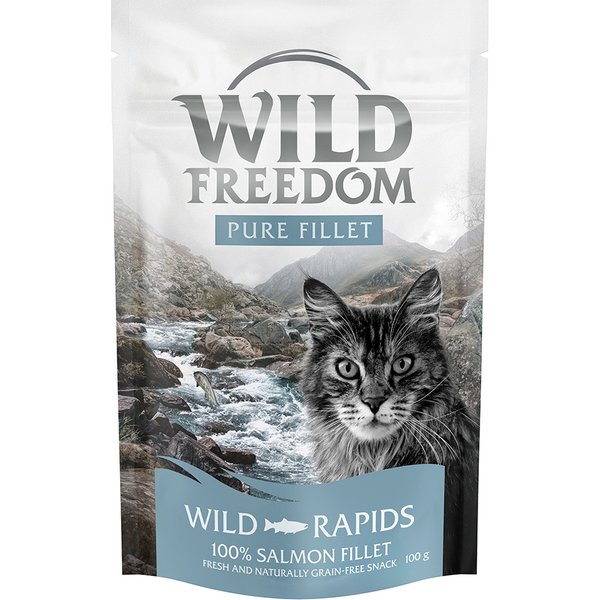 3x100g Wild Freedom Zalmfilet Filet Kattensnacks