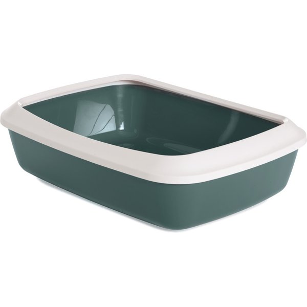 Caixa de areia Savic Iriz com rebordo 42 cm para gatos - Verde/branco