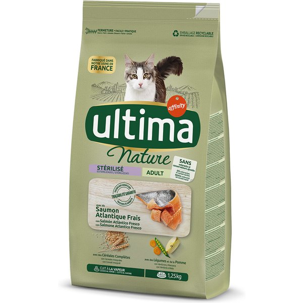 Ultima Nature Sterilized com salmão para gatos - 1,25 kg
