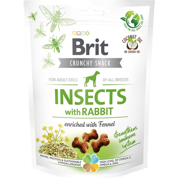 Brit Care Crunchy Cracker Insectos, Coelho e Funcho - 3 x 200 g