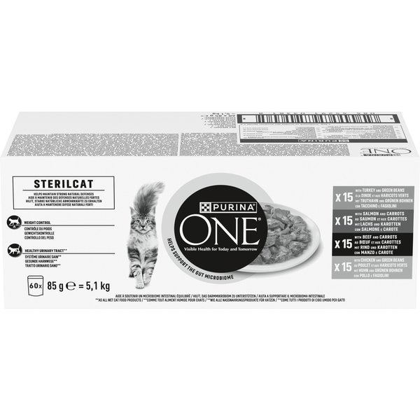Purina One Sterilcat Mix Meat & Vegetables - 60 x 85 g