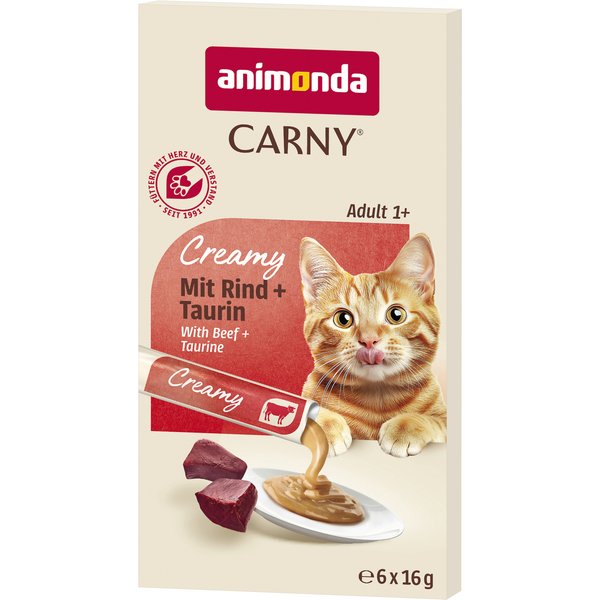 animonda Carny Adult Creamy - Pack económico: Vaca + taurina (24 x 16 g)