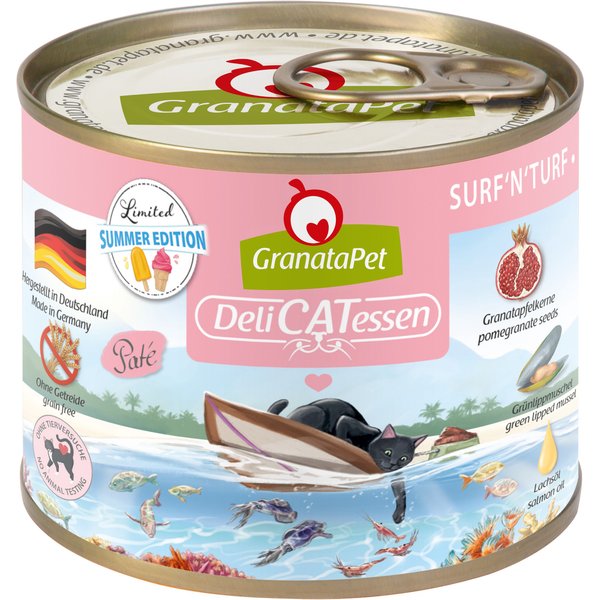 GranataPet DeliCatessen 24 x 200 g - Pack Ahorro - Edición verano - Surf'n'Turf