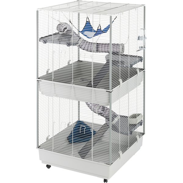 Ferplast kooi voor kleine dieren Furet Tower - grijs: L 80 x B 75 x H 161 cm