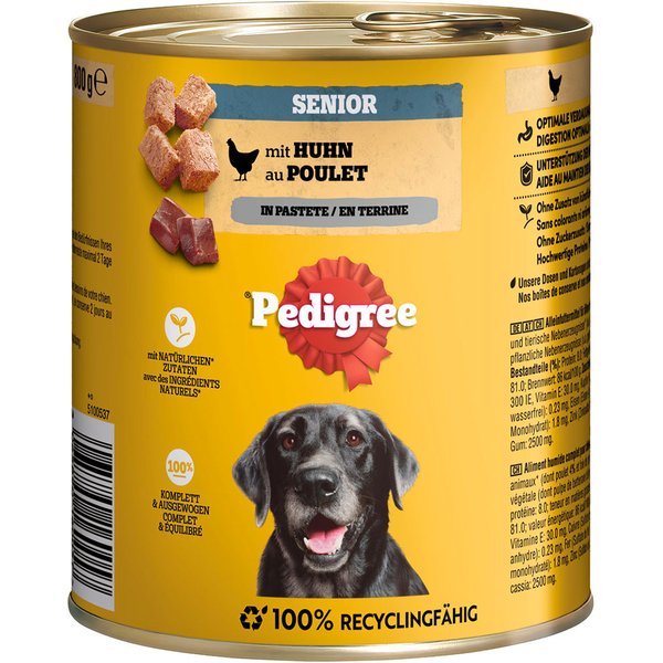 Pedigree Classic 12 x 800 g - Senior Frango em paté