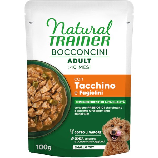 Natural Trainer Bocconcini Adult Small & Toy Hapjes in Saus - Voordeelpakket: 6 x 100 g Kalkoen