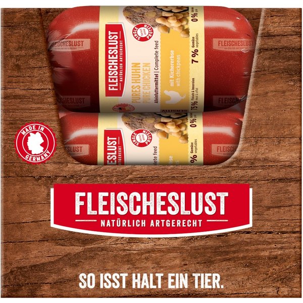 15x200g pure kip met kikkererwten Fleischeslust Sensitive natvoer voor honden