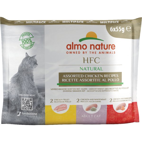 Multipack Almo Nature Classic 6 x 55 g - Frango, 3 variedades