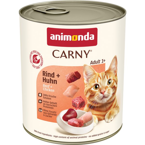 6x800g Adult Rund & Kip Animonda Carny Kattenvoer