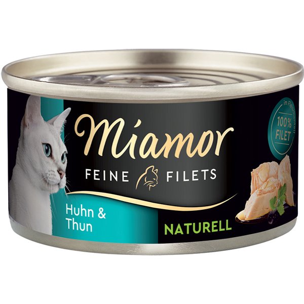 Miamor Feine Filets Naturelle 6 x 80 g comida húmida para gatos - Frango e atum