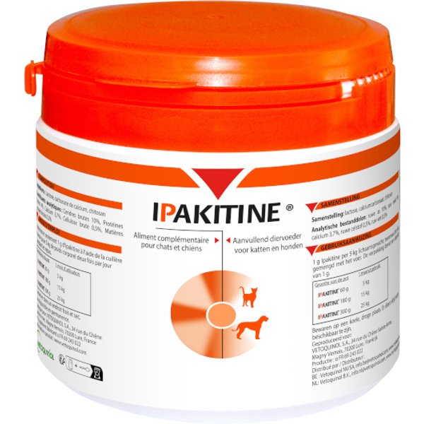 Vetoquinol Ipakitine suplemento alimentar para cães e gatos - 180 g