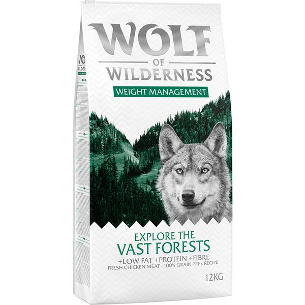 Wolf of Wilderness "Explore The Vast Forests" Weight Management sem cereais - 12 kg