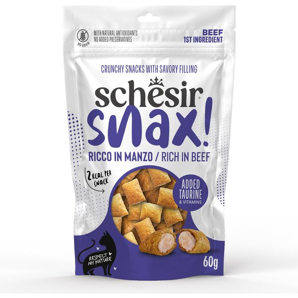 Schesir Snax! Pillows 3 x 60 g - pack económico - Vaca