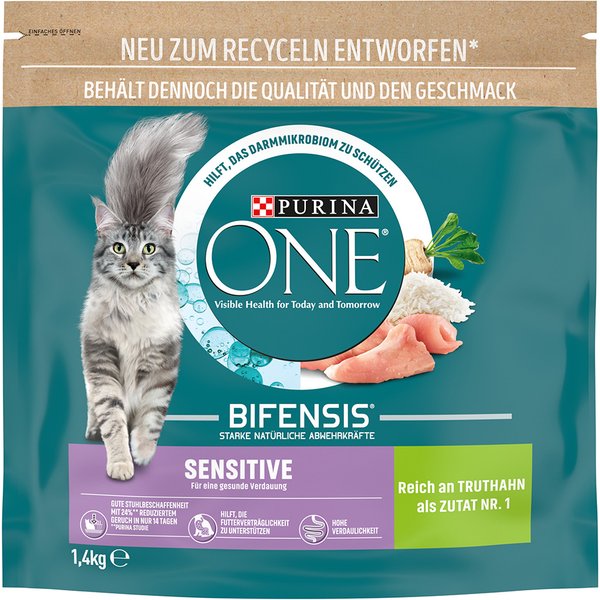 1,4kg Purina ONE Sensitive Kattenvoer droog