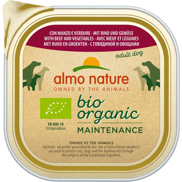 Almo Nature BioOrganic Maintenance 9 x 300 g - Con vacuno ecológico y verduras ecológicas