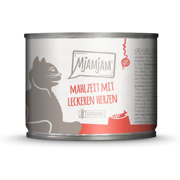 6x200g MjAMjAM maaltijd met lekkere harten nat kattenvoer