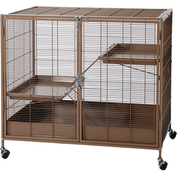Gaiola para animais pequenos TIAKI Étagère, caramelo - Gaiola principal: C 93,5 x L 63 x A 84 cm