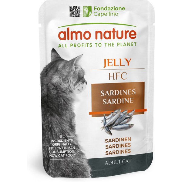 Voordeelverpakking: 24x55g Almo Nature HFC Jelly Pouch Sardines Nat Kattenvoer
