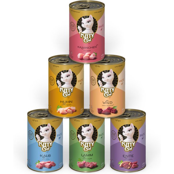 6x400g Kitty Cat Adult Pate Mix I (6 soorten) nat kattenvoer