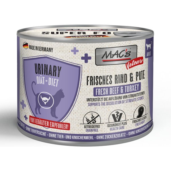 MAC's Cat Vetcare Urinary 6 x 200 g - Vers Rundvlees & Kalkoen