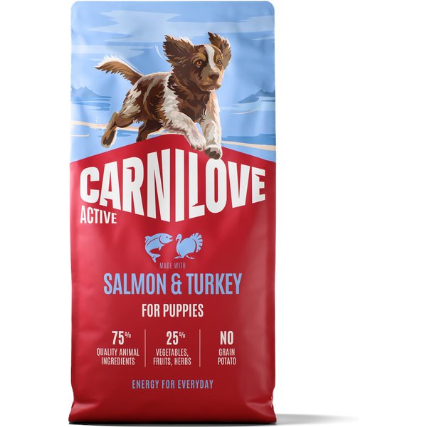 12 kg Carnilove Active Puppies zalm & kalkoen droogvoer voor honden