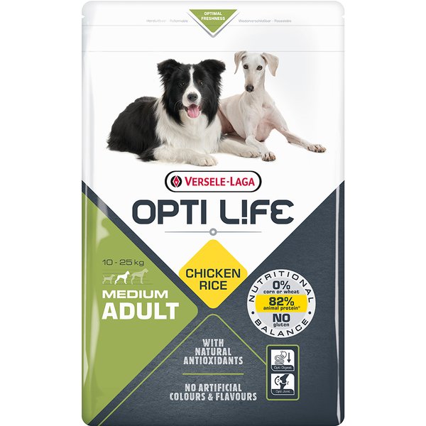 2x12,5kg Dubbelpak: Adult Medium Opti Life Hondenvoer
