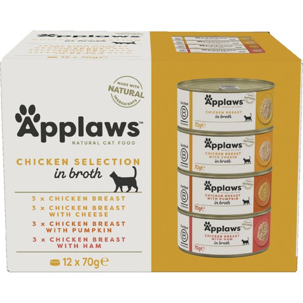 12x70g Adult Kip selectie Applaws Kattenvoer