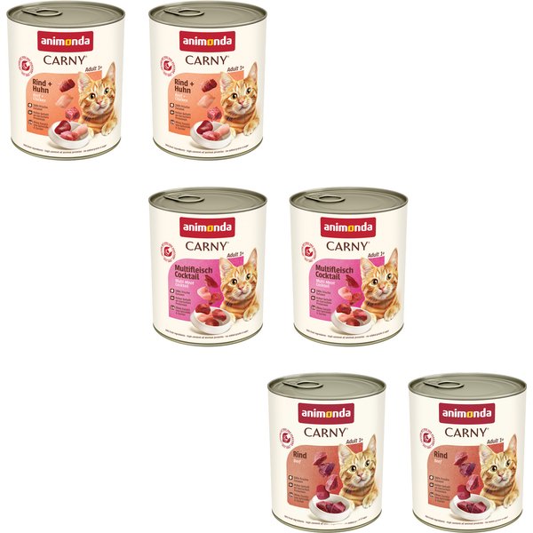 animonda Carny Adult 6 x 800 g - Pack misto com carne de vaca