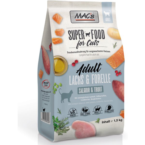 MAC's Cat Adult Zalm & Forel Kattenvoer - 1,5 kg