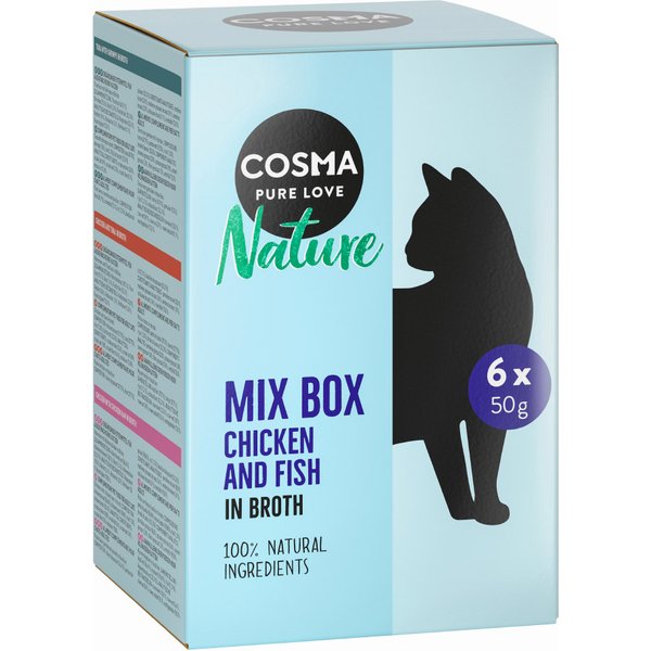 18x50g Nature Maaltijdzakjes Mix (6 soorten) Cosma Kattenvoer