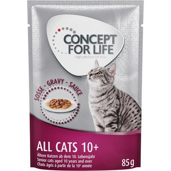 48x85g All Cats 10+ in Saus Concept for Life Kattenvoer
