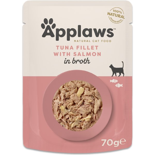 Applaws Maaltijdzakjes in Bouillon 12 x 70 g - Tonijnfilet met zalm