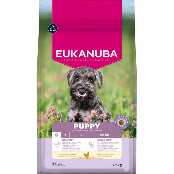 2x7,5kg Eukanuba Premium Nutrition Puppy Klein Ras Kip droogvoer voor honden