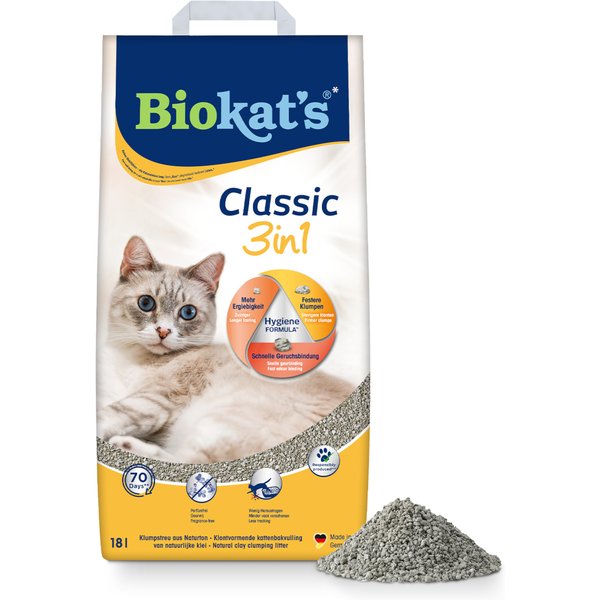 Biokat's Classic 3in1 inodora areia aglomerante - 18 l