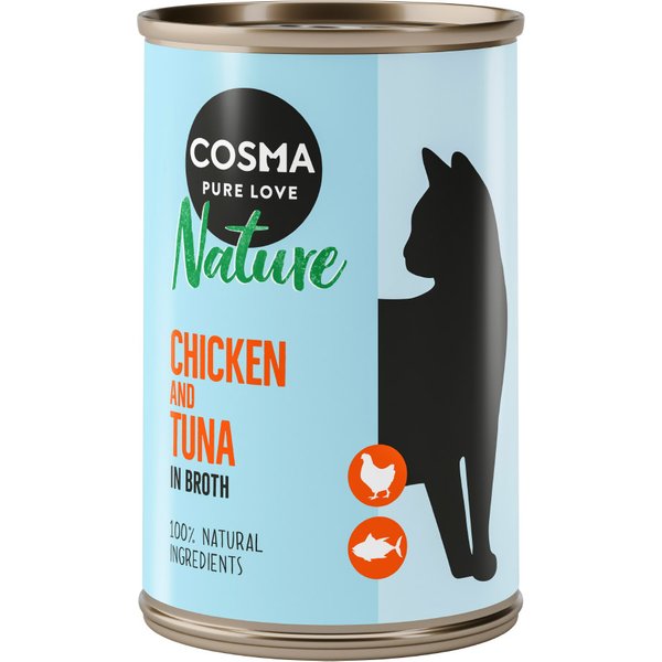 12x140g Nature Kippenborst & Tonijn Cosma Kattenvoer