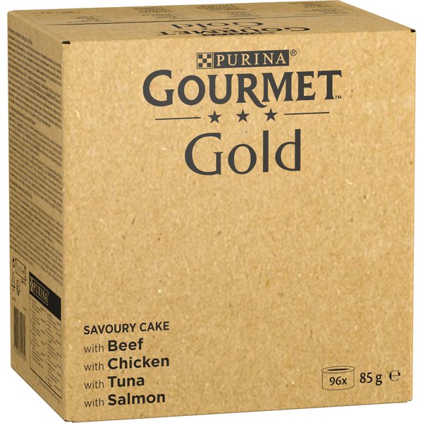 96x85g Gold Ragout: Rundvlees, Kip, Tonijn, Zalm Gourmet Kattenvoer