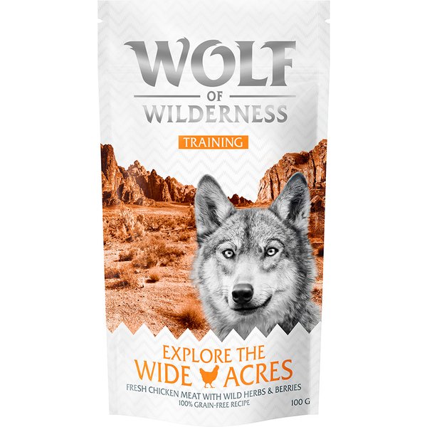 Wolf of Wilderness Training “Explore the Wide Acres” com frango - Pack económico: 3 x 100 g