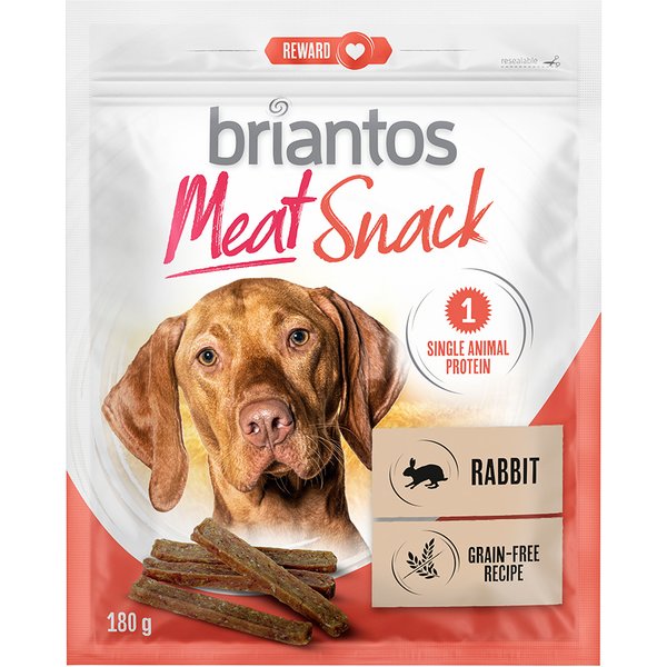 Briantos Meat Snacks com pato ou coelho para cães - Coelho (2 x 180 g)