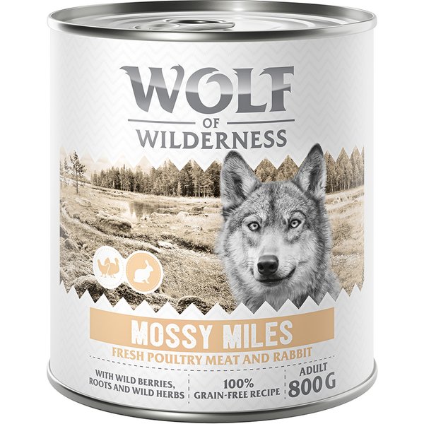 Wolf of Wilderness Expedition Adult 6 x 800 g - Mossy Miles - Aves com coelho