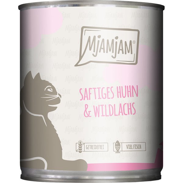 MjAMjAM 6 x 800 g - Jugoso pollo y salmón salvaje