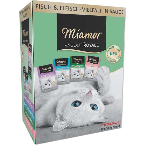 Miamor Ragout Royale - Pack de degustação misto - 12 x 100 g em molho (4 variedades)