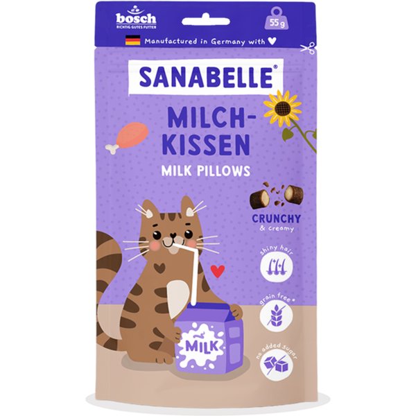 Sanabelle Snacks - Pack económico: 7 x 55 g Almofadas de leite