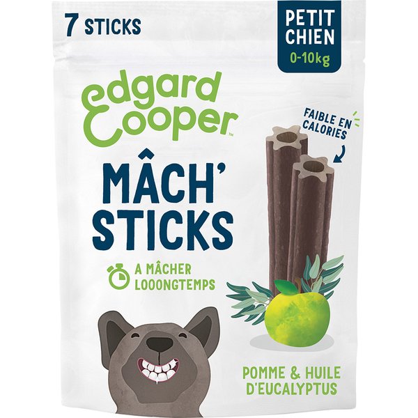 21 Edgard & Cooper Mâch' Sticks appel, eucalyptus voor kleine honden (tot 10 kg)