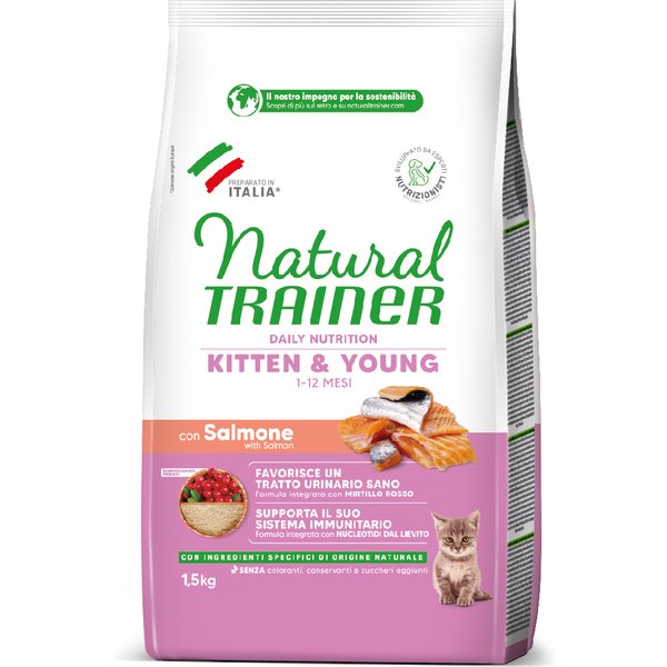2x 1,5kg Zalm Naturel Trainer Kitten brokken Kat