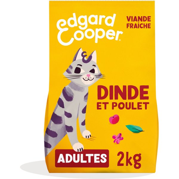 2x2kg Adult Kip en Kalkoen Graanvrij Edgard & Cooper Kattenvoer