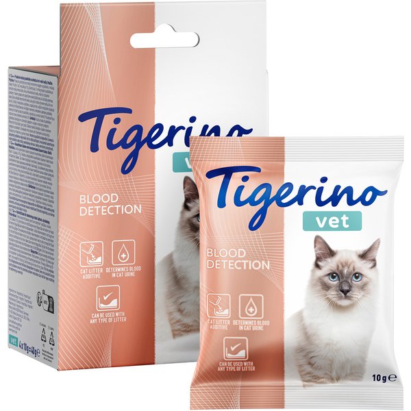 Tigerino VET - Indicador de sangue na urina Aditivo para areia de gatos - 4 x 10 g