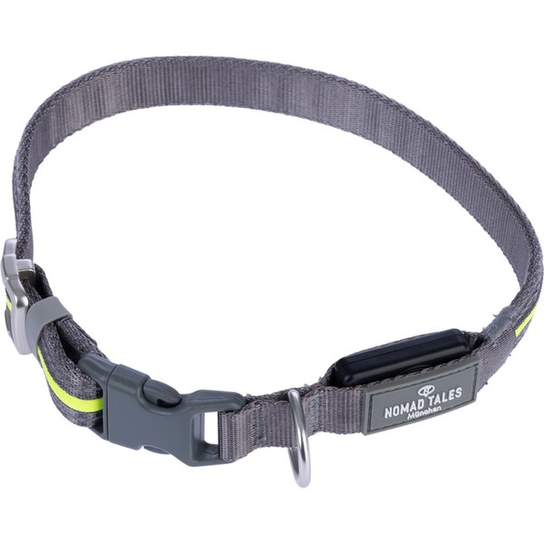 Nomad Tales Spirit USB LED Nylon Halsband Neon & Grijs M/L Hond