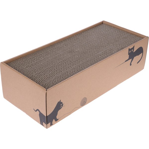 zooplus Basics caixa para gatos com 4 tábuas de arranhar - C 44 x L 20 x A 12,5 cm