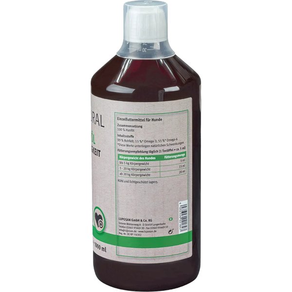 1000ml LUPO NATURAL Hanföl Ergänzungsfutter für Hunde