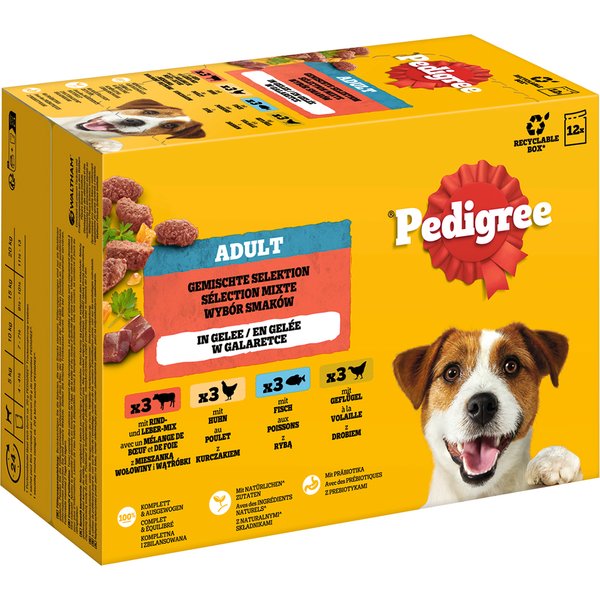 Pedigree Adult Fresh saquetas Multipack - Pack económico: Pack misto em geleia (4 variedades) 48 x 100 g